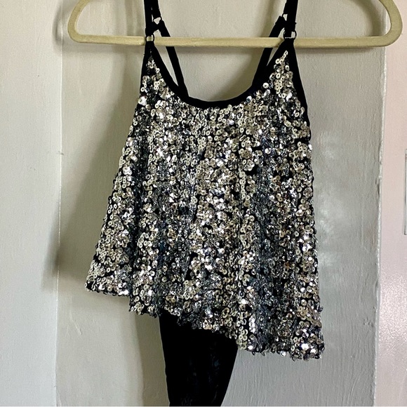 Intimately Free People Last Dance Silver Sequin Bodysuit XS - Picture 4 of 10